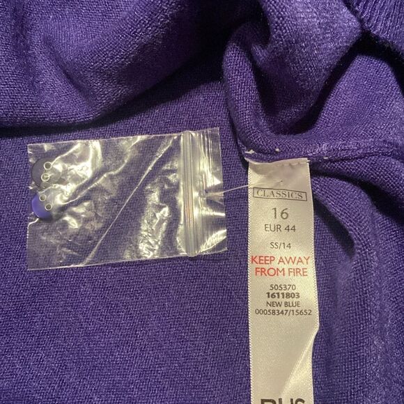 Classics Cardigan size 16 purple new blue - Picture 4 of 6